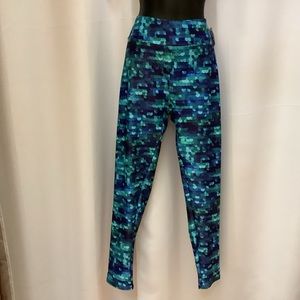 Luv 21 Legging Women’s 3X-5X Yoga High Waisted Mermaid Blue Sequin Pattern